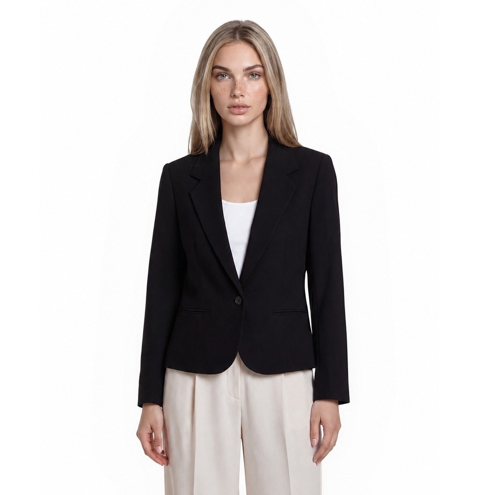 Pendleton Blazer 100% Virgin Wool Womens Size 12 Black Button Vintage Jacket USA